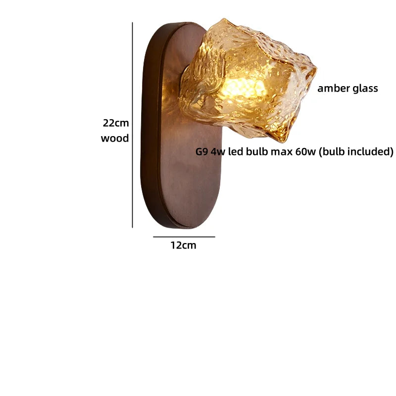 Helnys Glass Ball LED Wall Lamps - Bedroom Staircase Bathroom Mirror Light