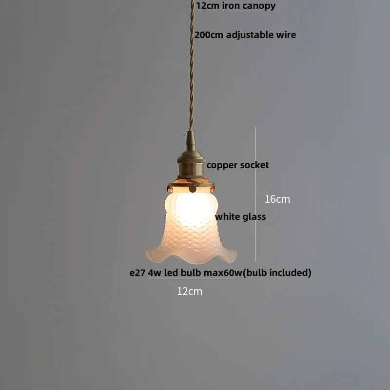 Nordic Flower Glass Pendant Lights by Helnys - Adjustable 2m Wire Length