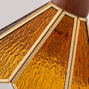 Helnys Gold Antique Brass Amber Glass LED Wall Sconce - Industrial Vintage Bedside Lamp