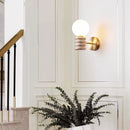 Helnys Japanese Style LED Wall Lamp White Glass Bathroom Mirror Light