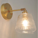 Helnys Clear Glass Wall Lights with Pull Chain Switch and Brass Finish