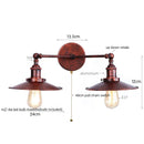 Helnys Industrial Vintage Iron Wall Lamps with 2 LED Heads