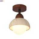 Helnys Vintage Yellow Travertine Ceiling Light with PMMA Lampshade