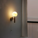 Helnys Copper Base LED Wall Lamp with Pull Chain Switch