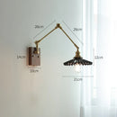 Helnys Nordic Ceramic Wall Lamp with Pull Chain Switch, LED Living Room Bedroom Light