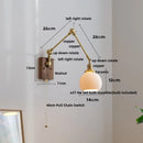 Helnys Wood LED Wall Lights Modern Ceramic Bedside Lamp Sconce