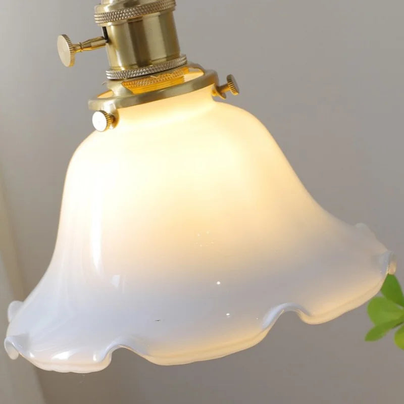 Helnys Glass LED Pendant Lamp Modern White Hanging Light Fixture