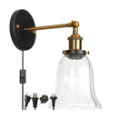 Helnys Clear Glass LED Wall Lamp Industrial Stair Light for Home Decor and Lighting