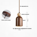 Helnys Wabi Sabi LED Pendant Lamp Wood Travertine Adjustable Hanging Lights