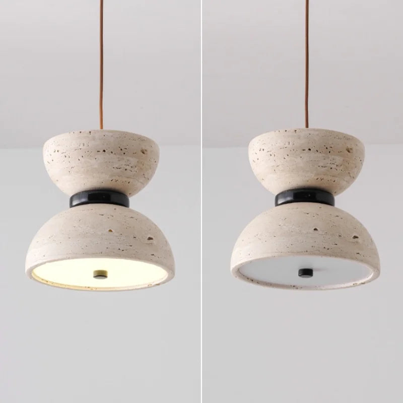 Helnys Yellow Travertine LED Pendant Light: Modern Nordic Acrylic Hang Lamp