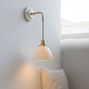 Helnys Ceramic LED Wall Sconce Copper Arm Adjustable Mirror Light