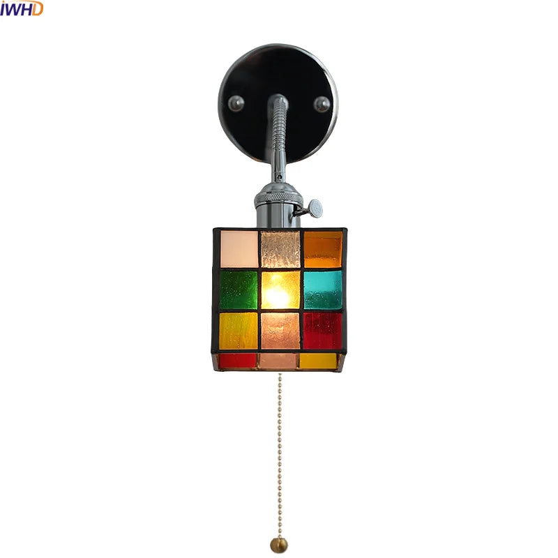 Helnys Square Glass LED Wall Light with Socket Switch - Interior Lighting for Home