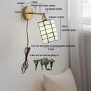 Helnys LED Wall Light: Japan Style, Children's Room Decor, Blue & White Glass, E27 Bulb