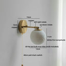 Helnys White Ball LED Wall Light - Modern Nordic Living Room Bedside Lamp