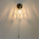 Helnys Nordic LED Glass Wall Lights with Brass Pull Chain Switch