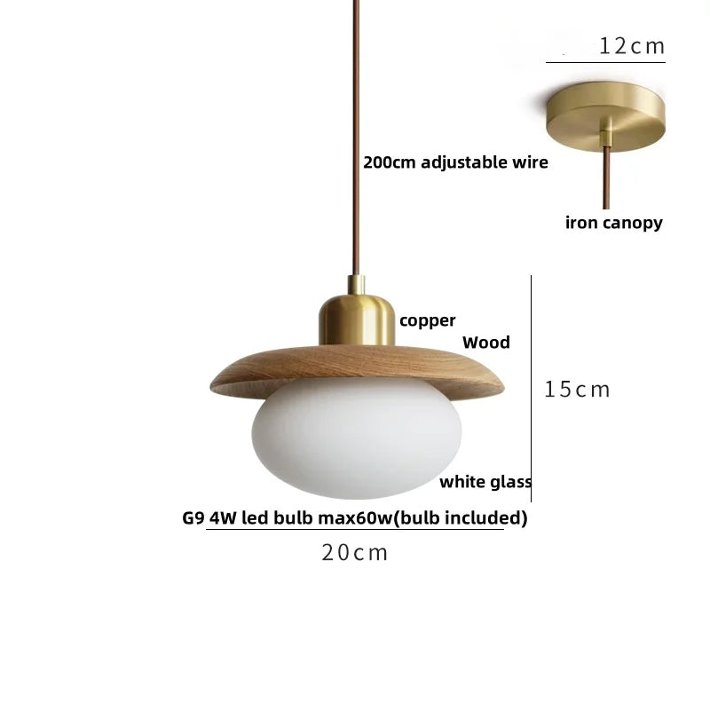 Helnys White Glass LED Pendant Lamp - Nordic Modern Living Room Decor