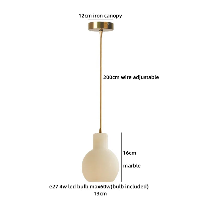 Helnys Nordic Ceramic Sphere Pendant Light for Modern Bedroom Decor