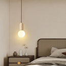 Helnys White Glass Ball LED Pendant Lights Bedroom Study Cafe Modern Hanging Lamp