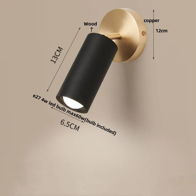 Helnys Nordic LED Wall Light - Modern Wood Indoor Lamp for Home Decor