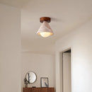 Helnys Japanese Yellow Travertine Wood Stone LED Ceiling Light