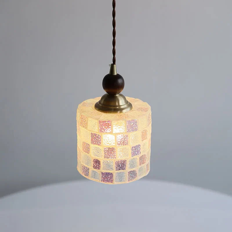 Helnys Walnut Wood LED Glass Pendant Light Fixture - Modern Nordic Hanging Lamp