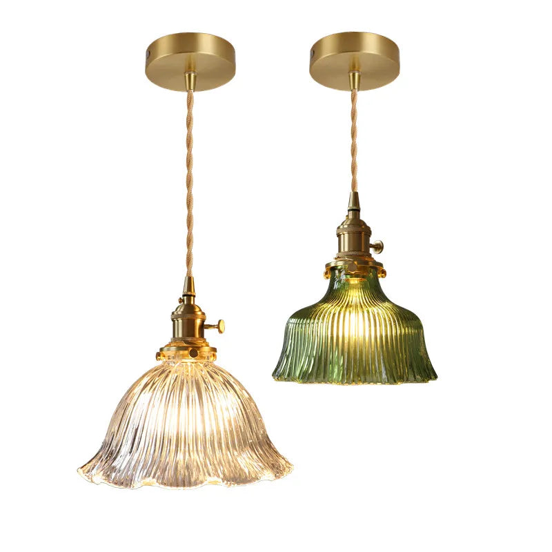 Helnys Nordic Glass LED Pendant Lamp with Copper Socket for Home Decor
