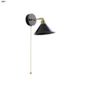 Helnys Black Wood LED Wall Sconce Rotatable Stair Light