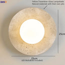 Helnys LED Travertine Glass Wall Lamp Yellow Room Decoration Light