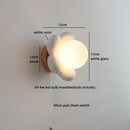 Helnys Flower Shape LED Wall Sconce Lamp for Kids Room White Resin Glass Ball