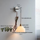 Helnys Glass LED Wall Light Fixture Modern Nordic Design Adjustable Bedside Lamp