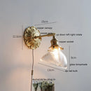 Helnys Clear Shell Glass LED Wall Sconce Up Down Light Europe Style Copper Wandlamp