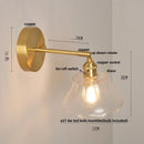 Helnys Nordic LED Wall Light Glass Up Down Rotate Copper Bedside Lamp