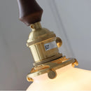 Helnys Nordic LED Pendant Lamp with Adjustable Brass Knob Switch & White Glass