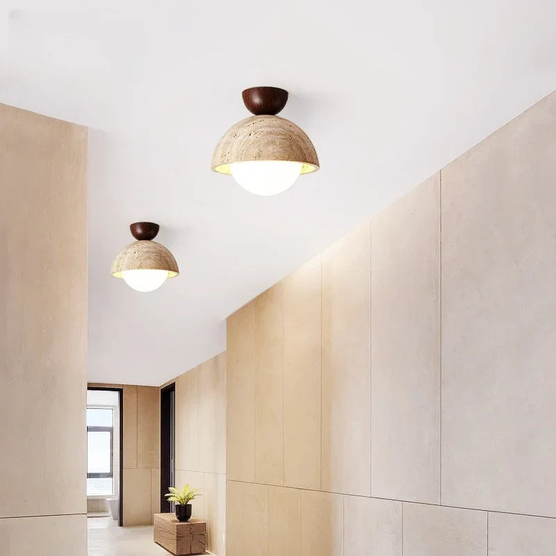 Helnys White Glass LED Ceiling Light Fixture Japan Style Canopy Ceiling Lamp