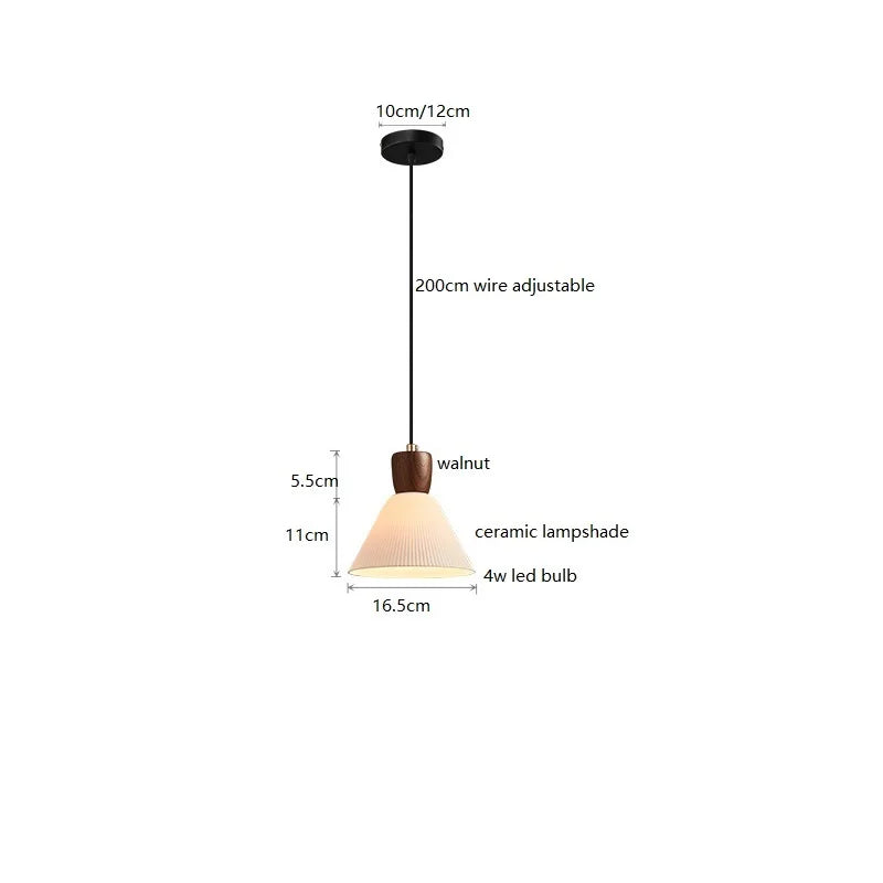 Helnys Ceramic LED Pendant Light for Home Indoor Decor - Modern Hanging Lamp