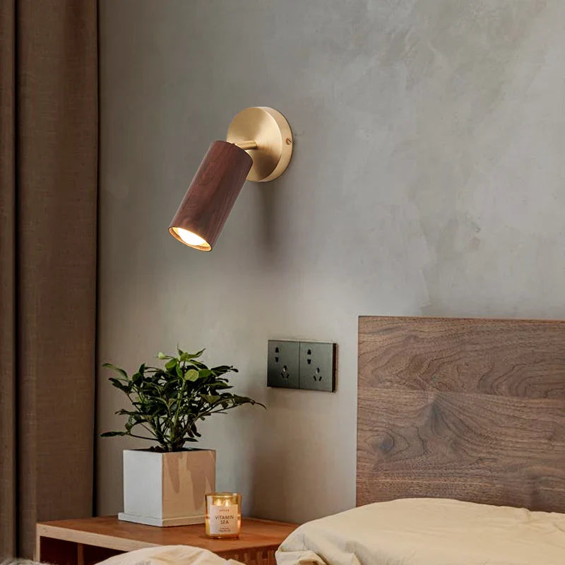 Helnys Nordic LED Wall Light - Modern Wood Indoor Lamp for Home Decor
