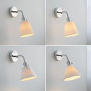 Helnys White Ceramic LED Wall Light Adjustable Modern Pull Chain Switch Bedside Lamp