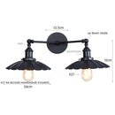 Helnys Rustic LED Wall Lamp 2 Heads Vintage Iron Industrial Style Light