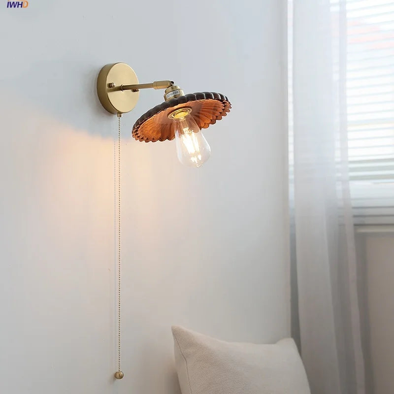 Helnys Modern LED Wall Lamp Walnut Wood Stair Light - Nordic Indoor Fixture