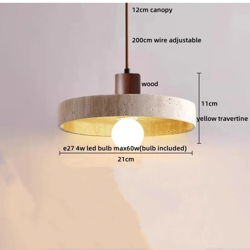 Helnys Yellow Travertine LED Pendant Lights Modern Nordic Hanging Lamp