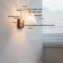 Helnys Nordic LED Wall Light Walnut Copper Clear Glass Sconce