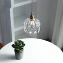 Helnys Modern LED Wall Light Fixture Wood Glass Copper Hanging Lamp