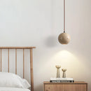 Helnys Yellow Travertine Globe LED Pendant Light for Bedroom Living Room