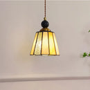 Helnys Adjustable LED Glass Pendant Lights - Modern Nordic Tiffany Copper Wood Hang Lamp