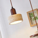 Helnys LED Pendant Lamp Yellow Travertine Stone Modern Hanging Lights