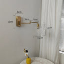 Helnys Glass LED Wall Sconce Adjustable Arm Bedroom Living Room Lamp
