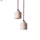 Helnys LED Hanging Light Fixture Yellow Travertine Nordic Modern Adjustable Pendant Lamp