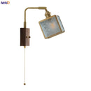 Helnys Cube Glass LED Wall Lights with Pull Chain Switch for Modern Decor