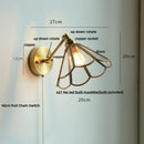 Helnys Modern Clear Glass Wall Lights with Pull Chain Switch