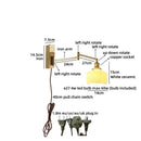 Helnys LED Wall Lamp Bedroom Gold Swing Arm Ceramic Light